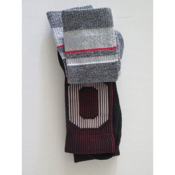 Nike DA6840 Men's Sz L Ohio State Buckeyes Home/Away Multiplier 2-Pk Crew Socks - Picture 5 of 7